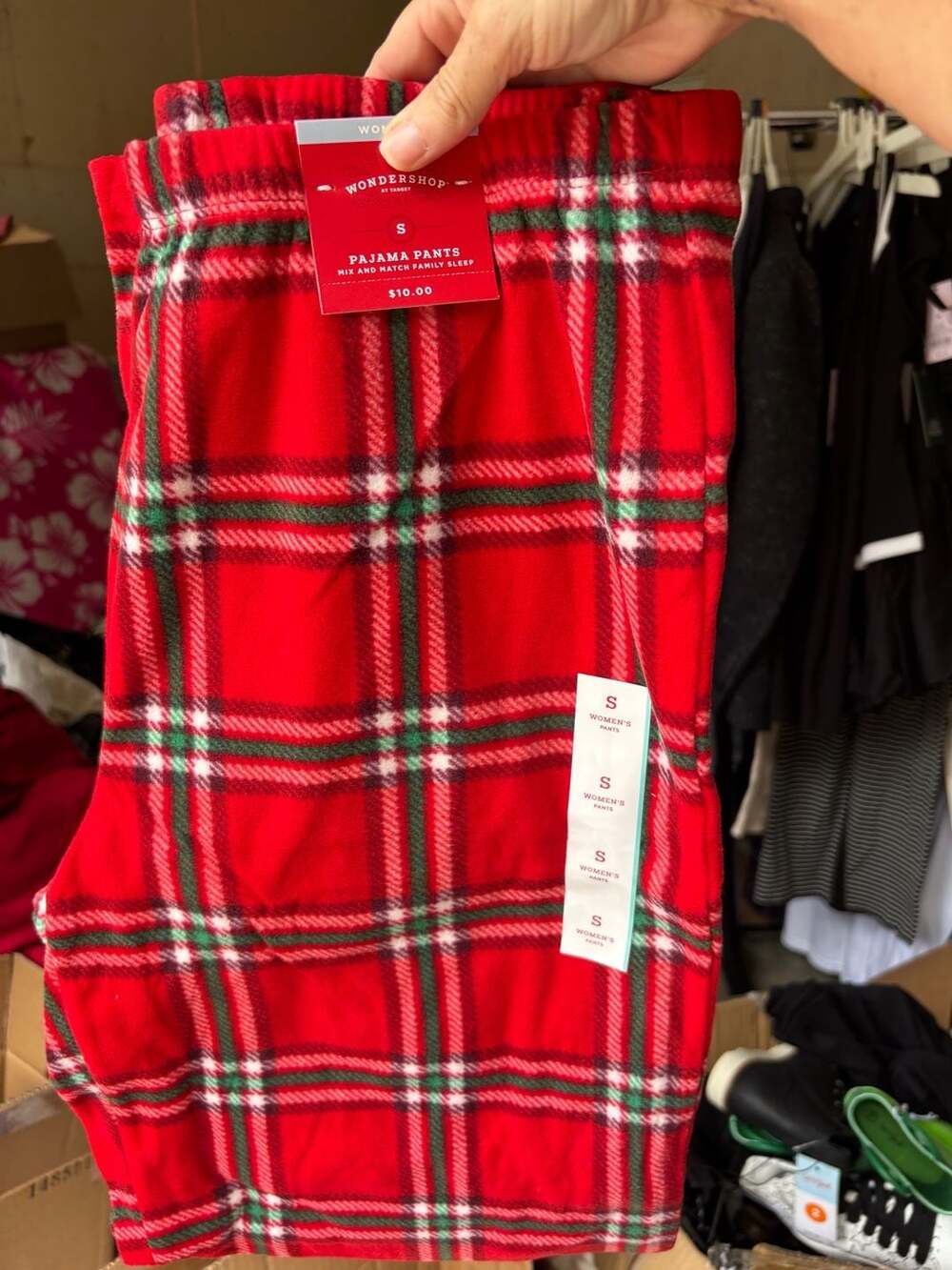 Wondershop Pajama Pants Size S Red Green Plaid Fleece